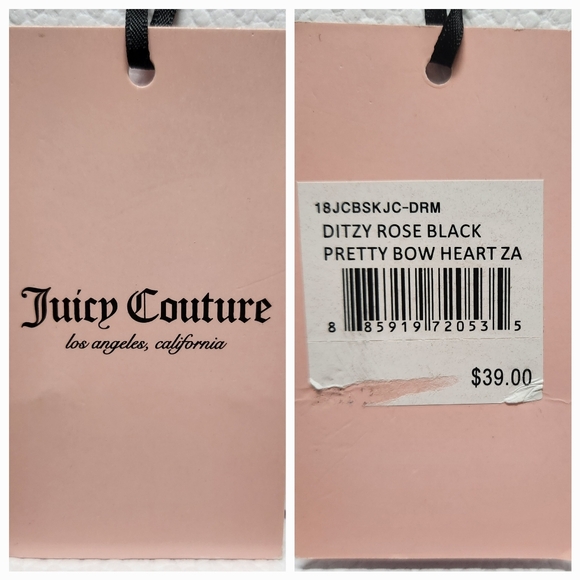 JUICY COUTURE Ditzy Rose Black Pretty Bow Heart Za NWT SALE SALE SALE - Picture 13 of 13